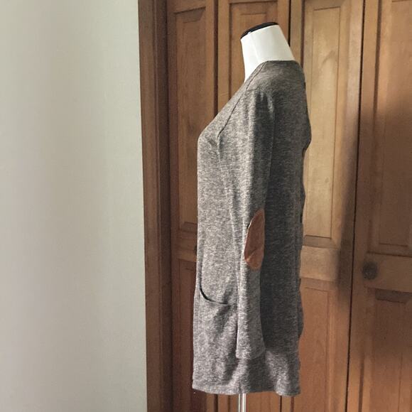 Mai Soli Brown Cardigan With Elbow Patches, Size S - Picture 6 of 10